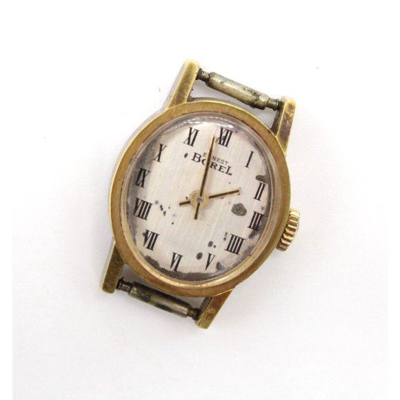 Vintage Ernest Borel Watch Womens Bronze Tone Stainless Steel Classic White Dial - Picture 3 of 6